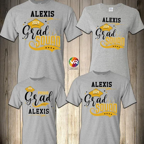 Vista 5 de Family Graduation Shirts Matching Graduate Custom Personalizesd Squad Proud Graduate Proud Family of The Graduate Prom Class of 2025 Senior Custom