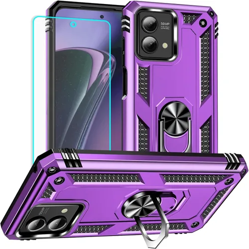 Vista 17 de Yiakeng Funda para Moto G Stylus 5G 2023, Motorola G Stylus 5G 2023 con protector de pantalla HD, fundas protectoras de grado militar con anillo