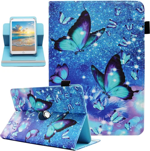 Vista 13 de Funda universal para tablet Android de 7 y 8 pulgadas, Dluggs de piel sintética, con soporte giratorio de 360 grados y múltiples ángulos