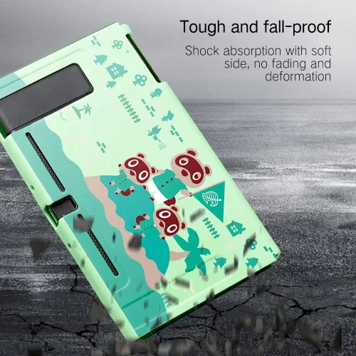 Vista 6 de PERFECTSIGHT Funda Protectora Compatible con Nintendo Switch Linda Funda de TPU Suave Antideslizante Carcasa de Concha Dura Acoplable Protección