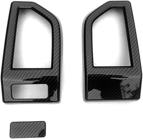 Vista 2 de Keptrim Dash - Recorte de ventilación de salida de aire acondicionado para Ford F-150 2015-2020, fibra de carbono ABS, 3 piezas
