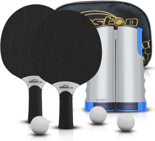 Vista 9 de Set de raquetas de tenis de mesa Senston, raqueta de tenis de mesa profesional con 3 bolas, juego de paletas de ping pong de goma compuesta Negro
