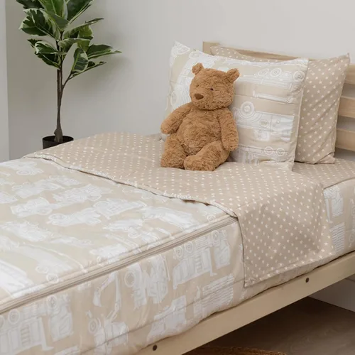 Vista 15 de Beddy's Juego de ropa de cama todo en uno con cremallera para niños, diseño Beige
