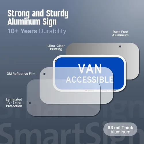 Vista 2 de SmartSign Letrero "Van Accessible" Aluminio reflectante de grado de ingeniero 3M de 6 x 12 pulgadas