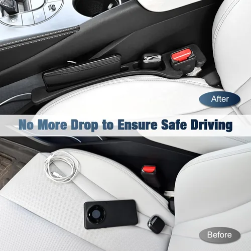 Vista 5 de YEZriler Relleno de espacio para asiento de automóvil con portavasos posavasos para automóvil, organizador de costuras laterales sin caída