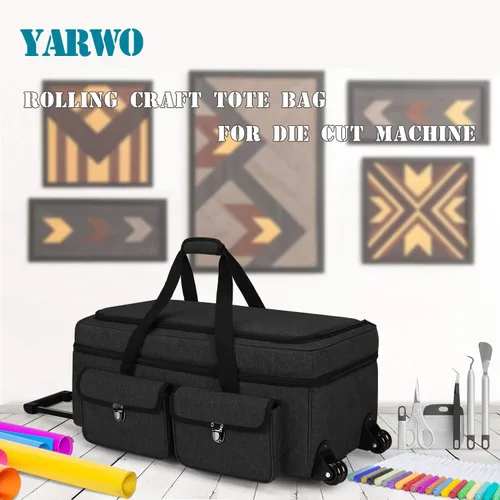 Vista 7 de Yarwo - Funda de transporte para manualidades compatible con Cricut Explore 5/Maker 4 Explore 4/3, Maker 3, Cameo 5/4, Double Layers, Heavy Duty