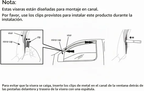 Vista 3 de Lightronic Visera de ventana de ventilación automática con clip extra duradera, se adapta a Jeep Grand Cherokee 2011-2021, protección UV, deflector