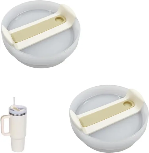 Vista 10 de Paquete de 2 tapas para vaso de 40 onzas compatibles con Stanley Quencher, cubiertas de vaso de acero inoxidable a prueba de derrames y resistentes