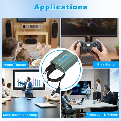 Vista 6 de Extractor de Audio HDMI 4K HDMI a Adaptador de Audio Óptico Convertidor Divisor de Video Soporta HDCP DTS 5.1 PCM Compatible para PS4 Fire Stick