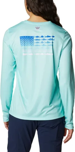 Vista 2 de Columbia Women's Tidal Tee PFG Fish Flag Ls