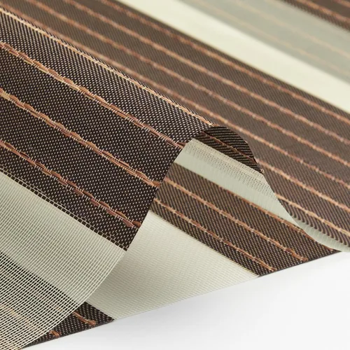 Vista 3 de Tonature Persianas de cebra tejidas naturales para ventanas, persianas enrollables inalámbricas para filtrar la luz, tela de doble capa para puerta