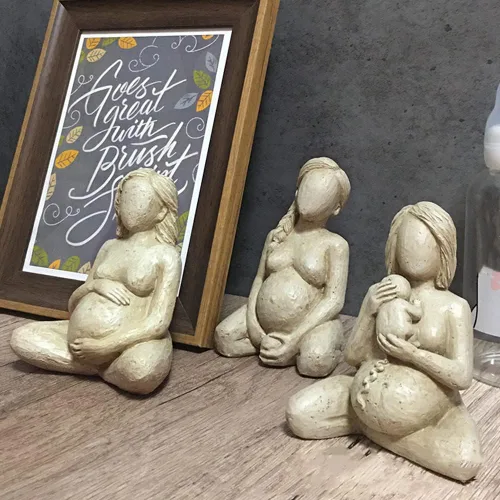 Vista 3 de Estatua de la gran madre, figura de mujer que da a luz, escultura de resina para mujeres embarazadas para decoración de mesa, regalo significativo