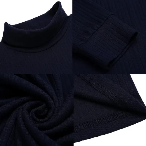 Vista 5 de Amussiar Sudadera de cuello alto para hombre, de manga larga, elástica, ligera, térmica, básica
