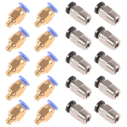 Vista 6 de PC4-M6 Conexión neumática Push to Connect + PC4-M10 Recta de montaje rápido para impresora 3D Bowden Extrusora 20pcs