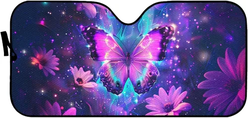 Vista 2 de Clohomin - Parasol para parabrisas de coche, bloquea los rayos UV, protector de visera, parasol para mantener tu vehículo fresco, ajuste universal