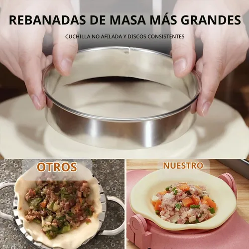 Vista 8 de Prensa para Empanadas, Juego de Moldes para Hacer Dumplings con Cortador de Masa, Juego de Moldes para Dumplings (L/4"+M/3")