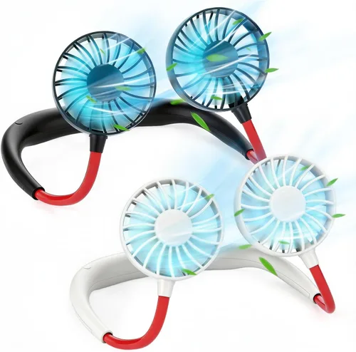 Vista 9 de Ventilador de cuello, ventiladores portátiles para el cuello, ventiladores personales recargables para tu cuello, ventilador portátil