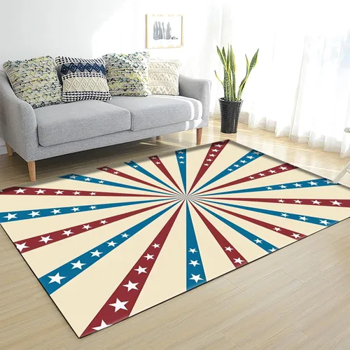 Vista 14 de Alfombra moderna y contemporánea con bandera estadounidense para interiores, 3 x 4 pies, alfombra antideslizante con temática de camuflaje verde