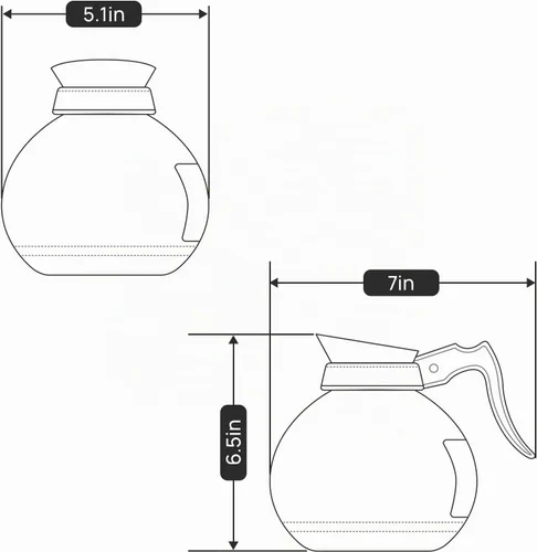 Vista 5 de SYBO Decantador para cafetera, 12 tazas de cristal para café, color negro