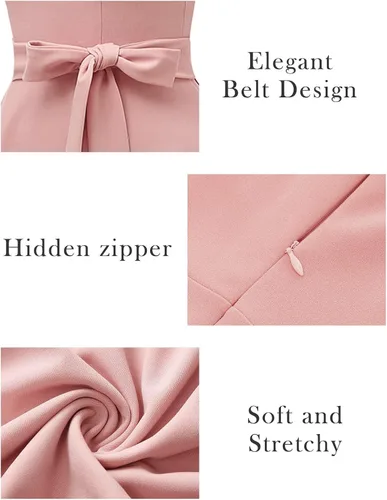 Vista 5 de HomRain Vestidos para mujer, vestido formal de casquillo para fiesta de noche, cóctel, para iglesia y baile de graduación