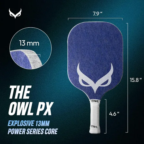 Vista 2 de OWL Sport PX - Paleta de pickleball aprobada por USAPA Pro, núcleo Power Series de 0.51 pulgadas, nuevo diseño y superficie patentados