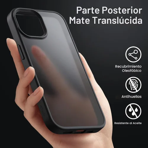 Vista 4 de JETech Funda mate para iPhone 12/12 Pro, color negro