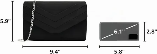 Vista 3 de Clutch Purses for Women Suede Pleated Evening Bag Wedding