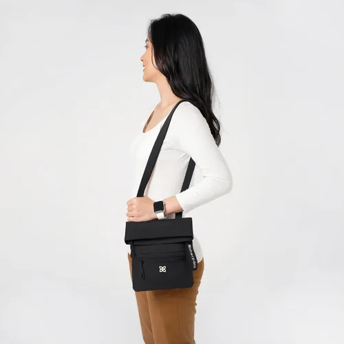 Vista 3 de Sherpani Pica, bolso cruzado pequeño, de nailon, bolso cruzado ligero, bolso cruzado para mujer, Raven