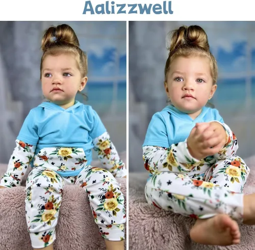 Vista 2 de Aalizzwell Sudadera con capucha para otoño e invierno para niñas pequeñas