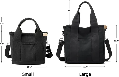 Vista 2 de Bolso de mano pequeño con cremallera para mujer, bolso cruzado de lona, bolso de hombro, bolso de mano, bolso de mensajero 2023