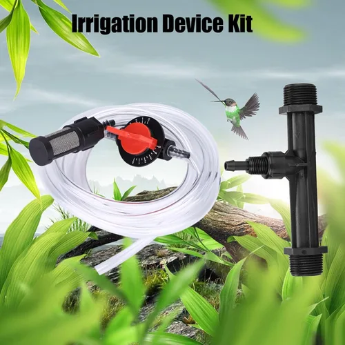 Vista 7 de Kit mezclador Venturi de inyector de fertilizante, kit de inyector de fertilizante Venturi de riego de rosca G3/4 con tubo y filtro de 6.56 pies
