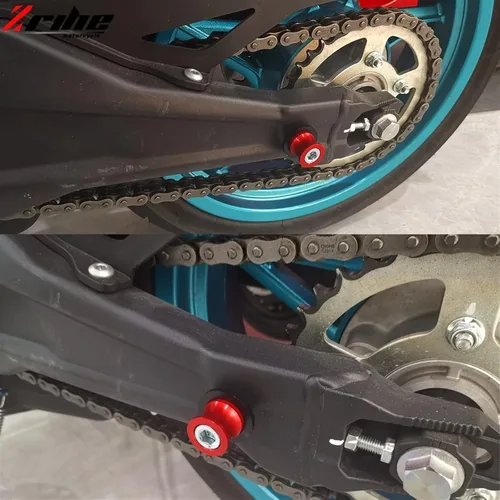Vista 6 de Tornillos de soporte Accesorios de motocicleta, carretes de basculante CNC, tornillos deslizantes para Yamaha MT09 Tracer 900 MT 09 MT-09 TRACER900