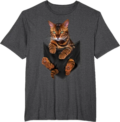 Vista 60 de Camiseta de bolsillo con estampado de tigre y gato Negro