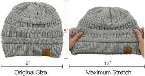 Vista 5 de American Trends Gorros de invierno para mujer, paquete de 4 gorros de punto grueso y holgado