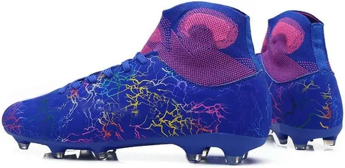 Vista 4 de Zapatos de fútbol unisex AG Cleats de entrenamiento atléticos antideslizantes y largos con tachuelas altas para jóvenes