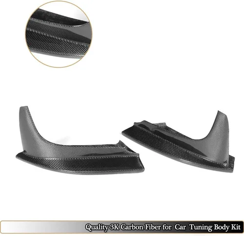 Vista 4 de Divisores de parachoques de fibra de carbono para BMW Serie 1 E82 1M Coupé 2011-2018 Aletas de parachoques Canards salida de fábrica