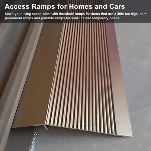 Vista 6 de Doorway Uneven Floor Transition Strip, 4 Inch Wide Floor Transition Strip,Black Aluminum Threshold Reducer Flute,with Non-Slip Surface,Indoor Carpet