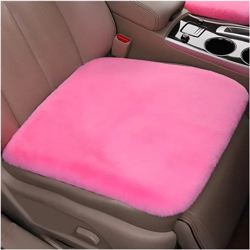 Vista 13 de Paquete de 2 cojines para asiento delantero de automóvil, funda suave y cálida de piel sintética de conejo para asiento de automóvil, almohadilla