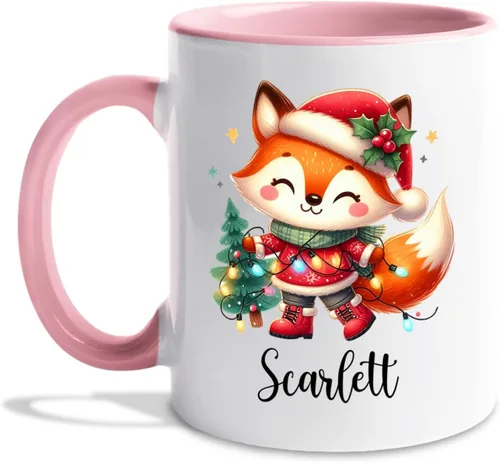 Vista 27 de Taza de café de Papá Noel con nombre personalizado – Taza de Papá Noel personalizada, 11 onzas y 15 onzas, bonita taza de cerámica blanca regalo
