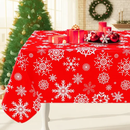 Vista 25 de Smiry - Mantel cuadrado de vinilo impermeable con respaldo de franela para mesas cuadradas, manteles de plástico lavables a prueba de derrames