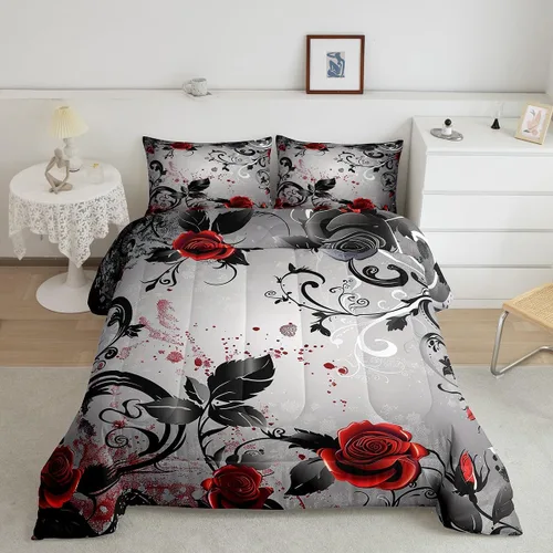 Vista 20 de Feelyou - Juego de edredón abstracto ombre, color azul y negro, juego de cama para adolescentes, para niños, mujeres y jóvenes, juego de edredón