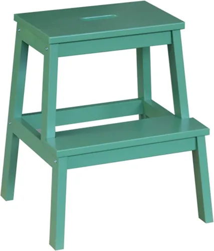 Vista 13 de QQXX Taburete de madera de 2 escalones para adultos, 400 libras, taburete portátil de cocina con mango ranurado, fácil de montar, taburetes de cama