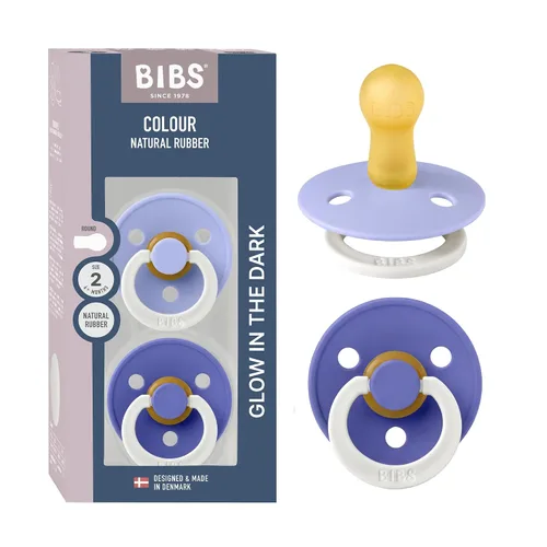 Vista 70 de BIBS - Paquete de 2 chupetes para bebés, goma natural libre de bisfenol A (BPA), hechos en Dinamarca, para niños de 0-6 meses, azul pastel
