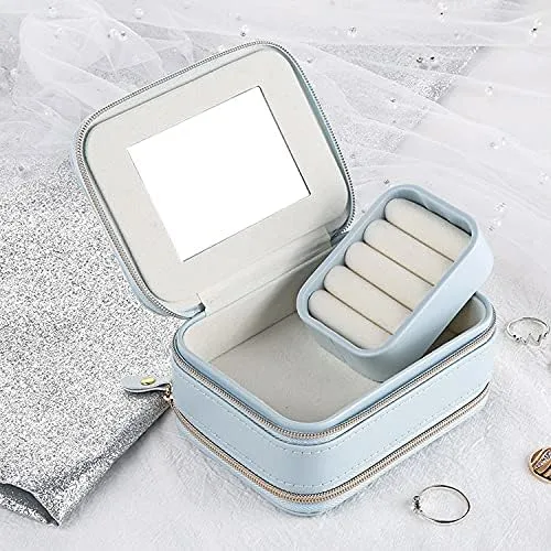 Vista 6 de Organizador de joyas de viaje personalizado, caja de joyería, soporte de anillo para joyas, accesorios de viaje para mujeres, organizador de joyas