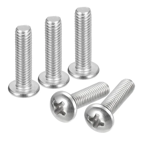 Vista 73 de uxcell Tornillos de máquina de cabeza redonda de 1/4-20x1, tornillo de acero inoxidable 304 18-8, accionamiento Phillips, totalmente roscado