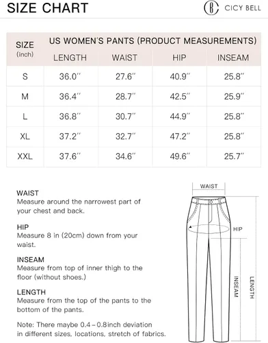 Vista 7 de Cicy Bell Pantalones cortos de pierna ancha para mujer, holgados, cintura elástica, fruncidos, pantalones chinos con bolsillos