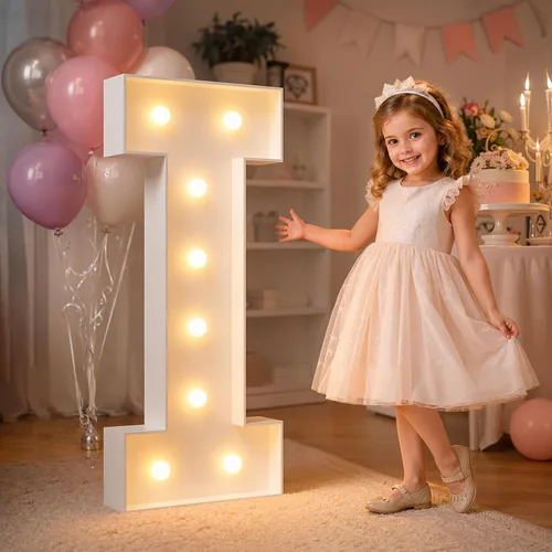 Vista 20 de imprsv Letras iluminadas grandes de 3 pies, letras iluminadas de marquesina para fiesta de cumpleaños (3 pies, letra y )