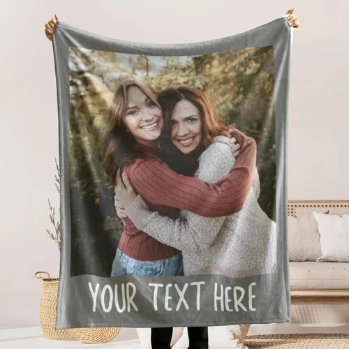 Vista 3 de UrbanNEST Mantas personalizadas para abuela de nietos, manta de abuela con nombres de nietos, manta de fotos para el día de la madre, regalos