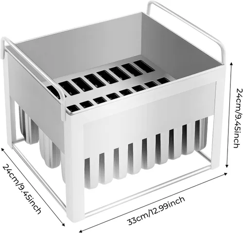 Vista 2 de Kit de moldes de helado de acero inoxidable de 30 piezas, soporte para palitos de helado de piruleta de helado con cubierta soporte para palo, molde