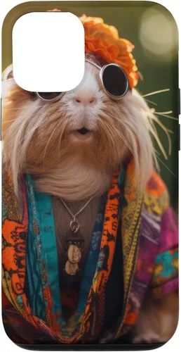 Vista 25 de iPhone 16 Boho Hippie Sunglasses Guinea Pig Case